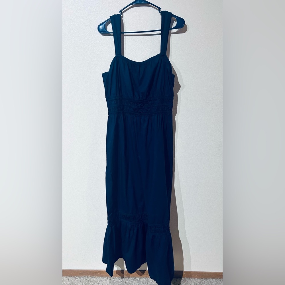 LOFT Navy Square-Strap Maxi Dress - Picture 6 of 8
